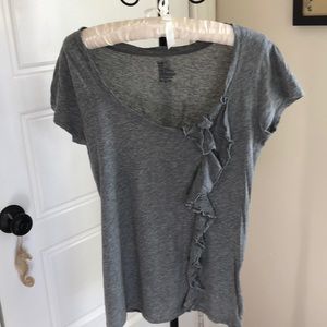 GAP Factory Ruffle Front Cap-Sleeve T-Shirt